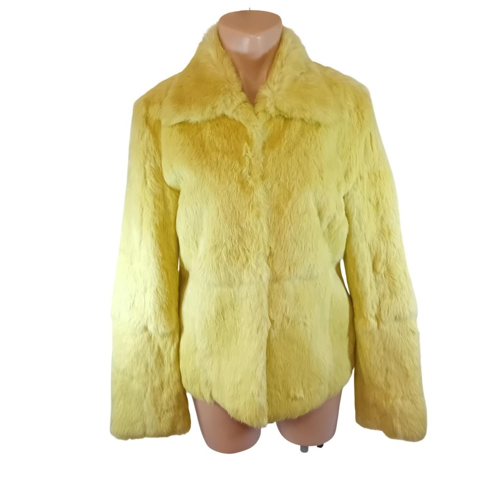 Vintage 80s A Pro Peaux 100% Rabbit Fur Jacket Montreal Luxury Outerwear L READ